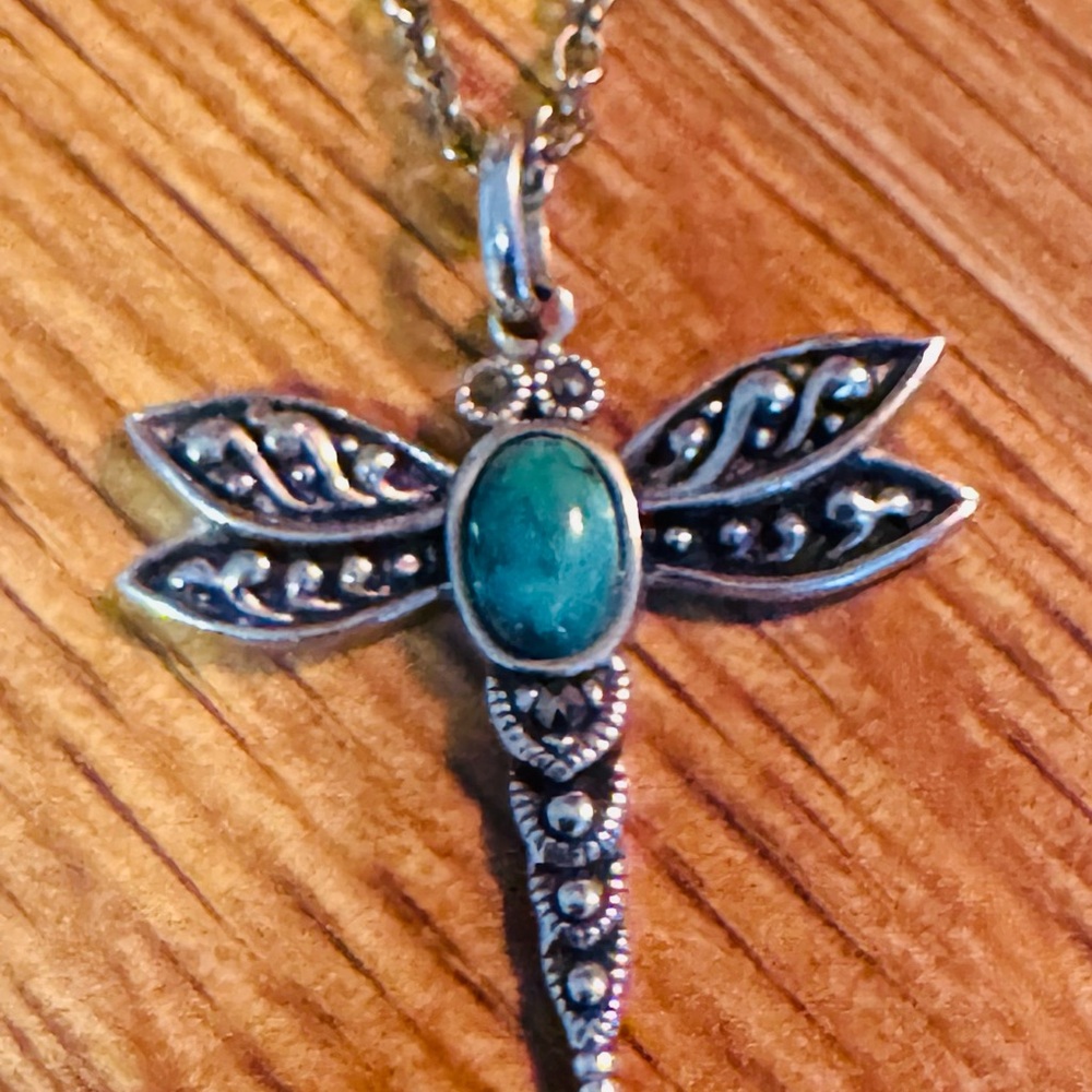 Sterling Silver Dragonfly Pendant Necklace